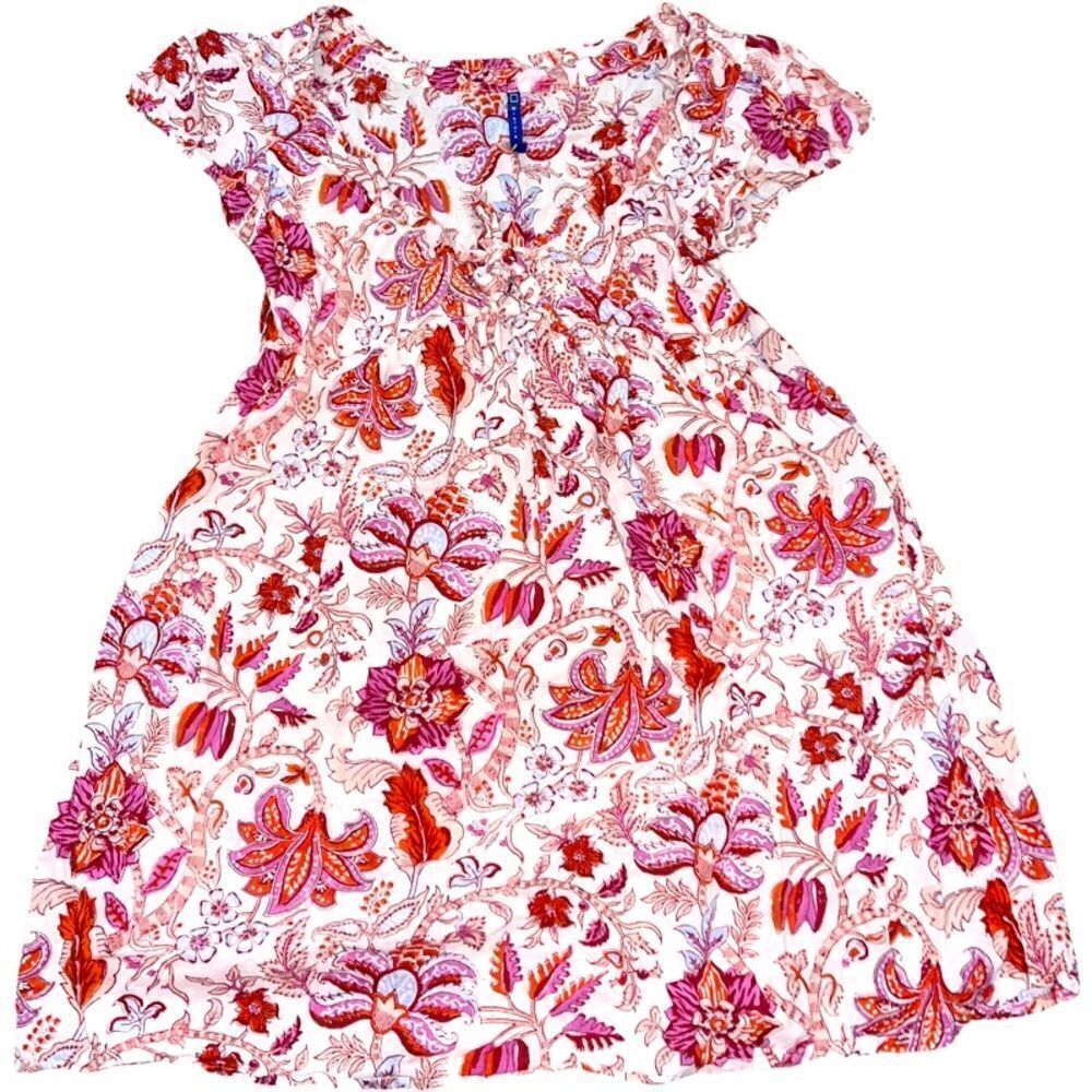 Miniature Auroville Dress Pink with floral design Gorgeous Large/Small